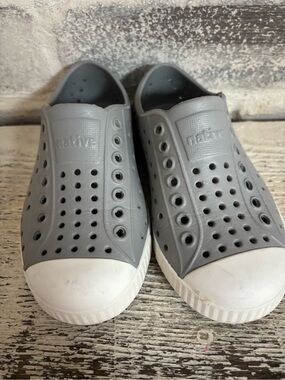 Native Gray Slip-On EVA Sneakers with White Soles